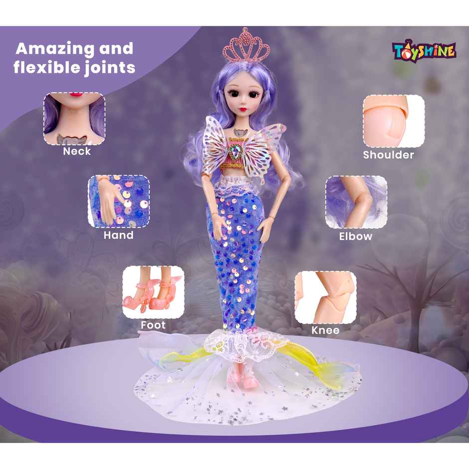 Toyshine 13 Inch Mariah Fashion Doll With Glitter Dress for Kids | Blue | Age 3 and Above
