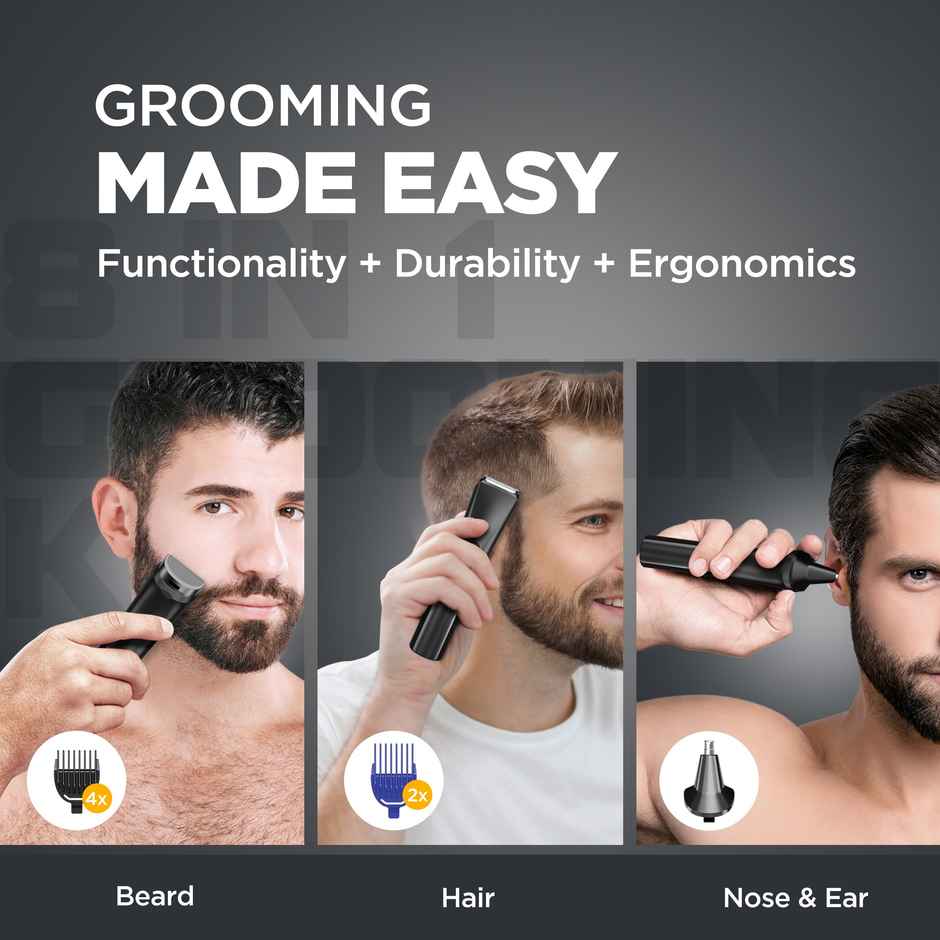 Havells 8 in 1 Grooming Kit with Special Blade Nose Ear Trimmer 6 Combs GS4008