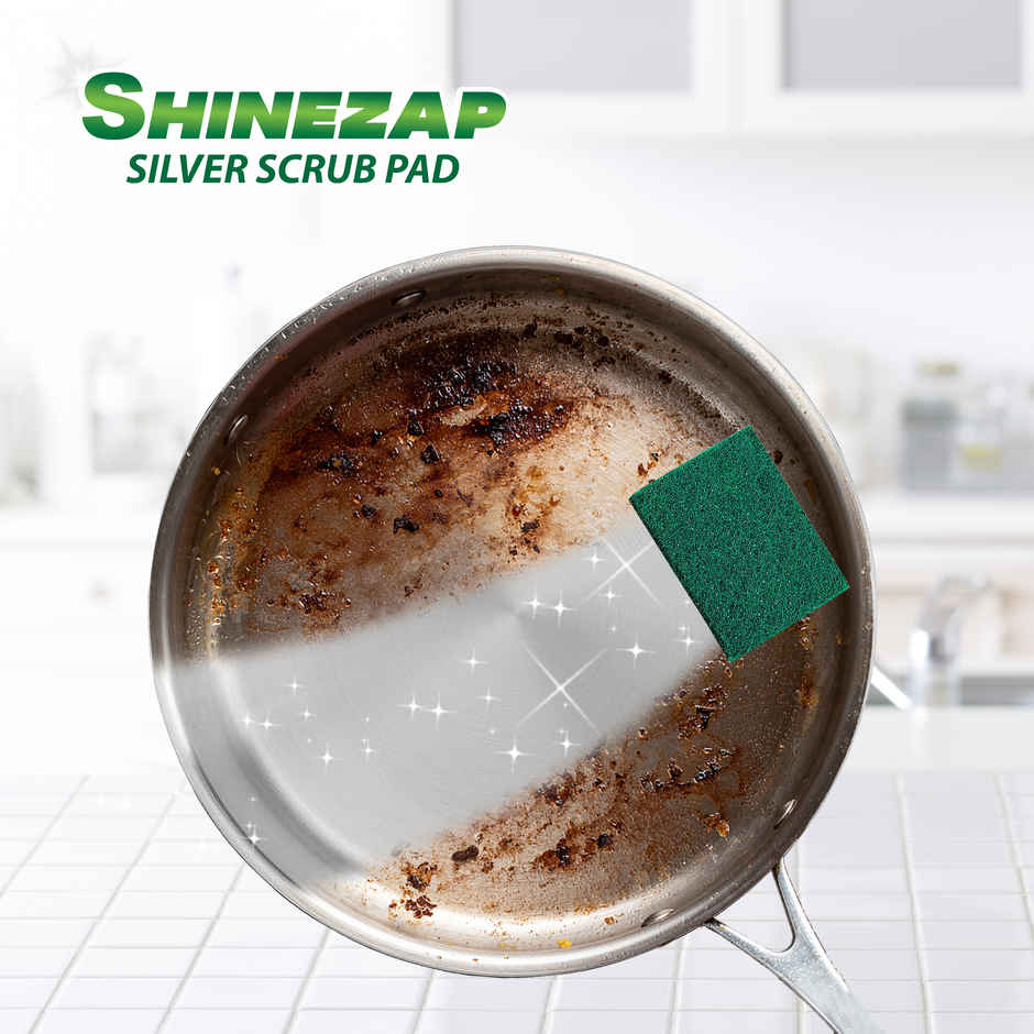 Shinezap 1 Stainless Steel Scrubber (15g) and 1 Scrub pad Combo