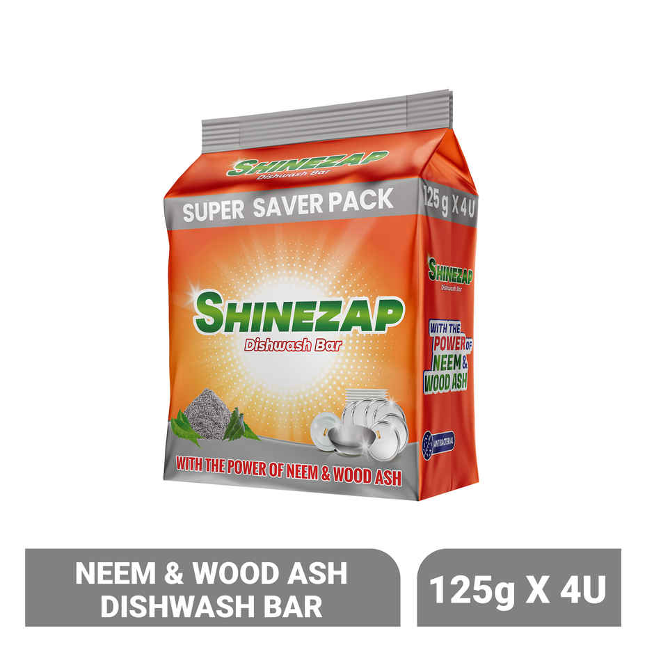 Shinezap Woodash Dishwash Bar Pack Of 4