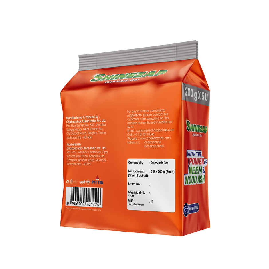 Shinezap Neem & Wood Ash Dishwash Bar