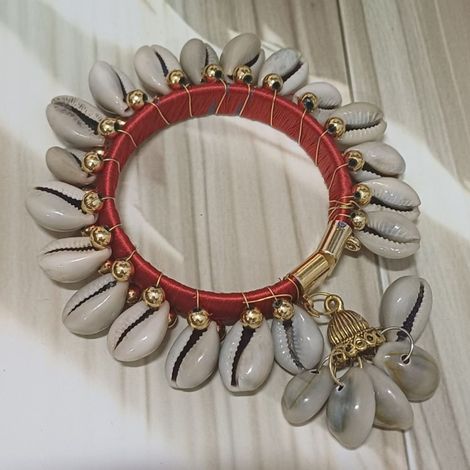Gullak Mother's Day Gifting Elegant Shell Bangle - Gold Accents
