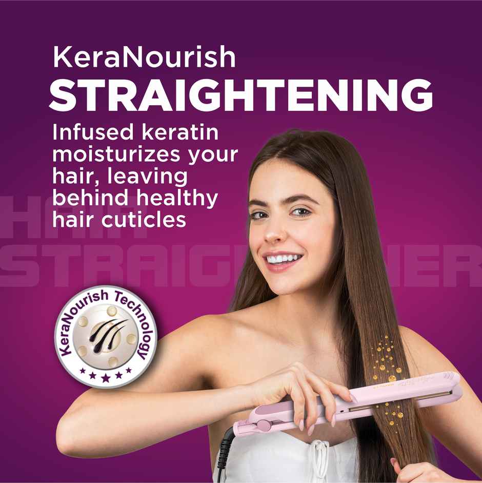 Havells Hair Straightener | HS3406 | Kera Nourish | Pink