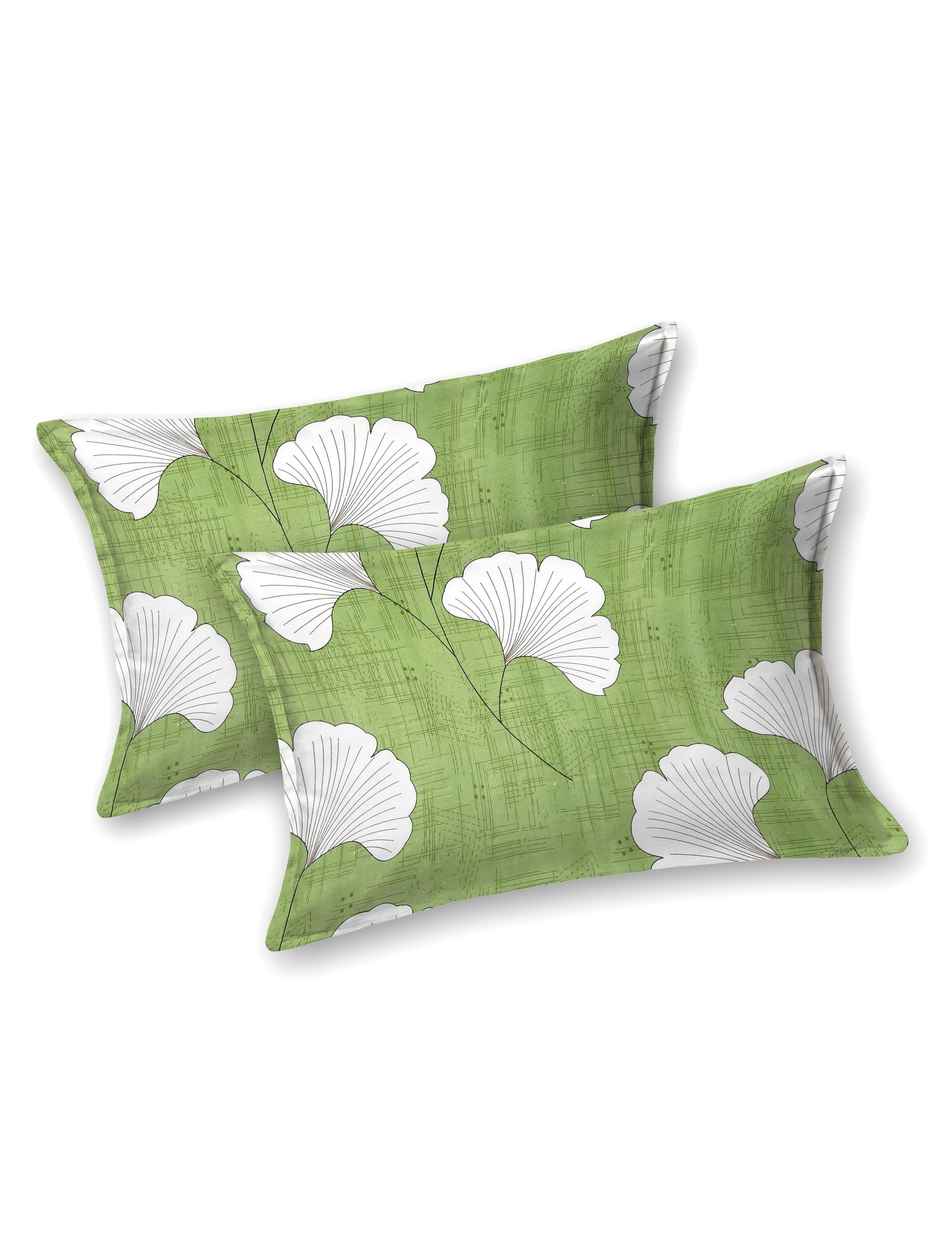 House Of Gulab 100% Cotton Double Bedsheet Floral - Green