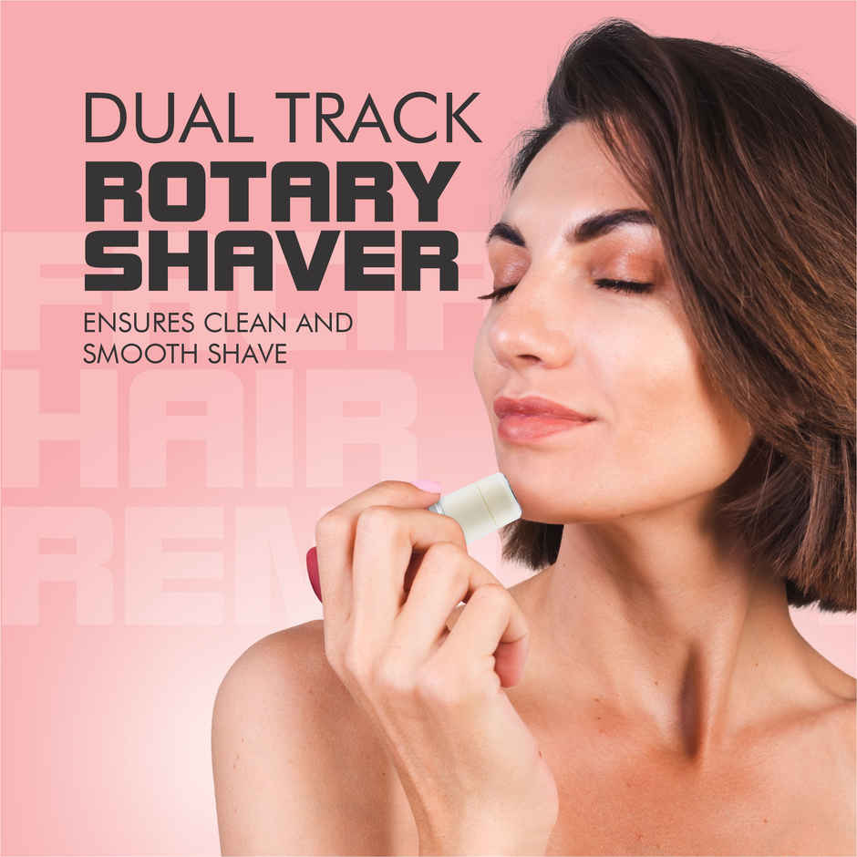Havells Lady Facial Hair Remover, Rotary Blades: Upper Lips/Chin/Cheeks, Wet&Dry Use, Fd5000, Pink