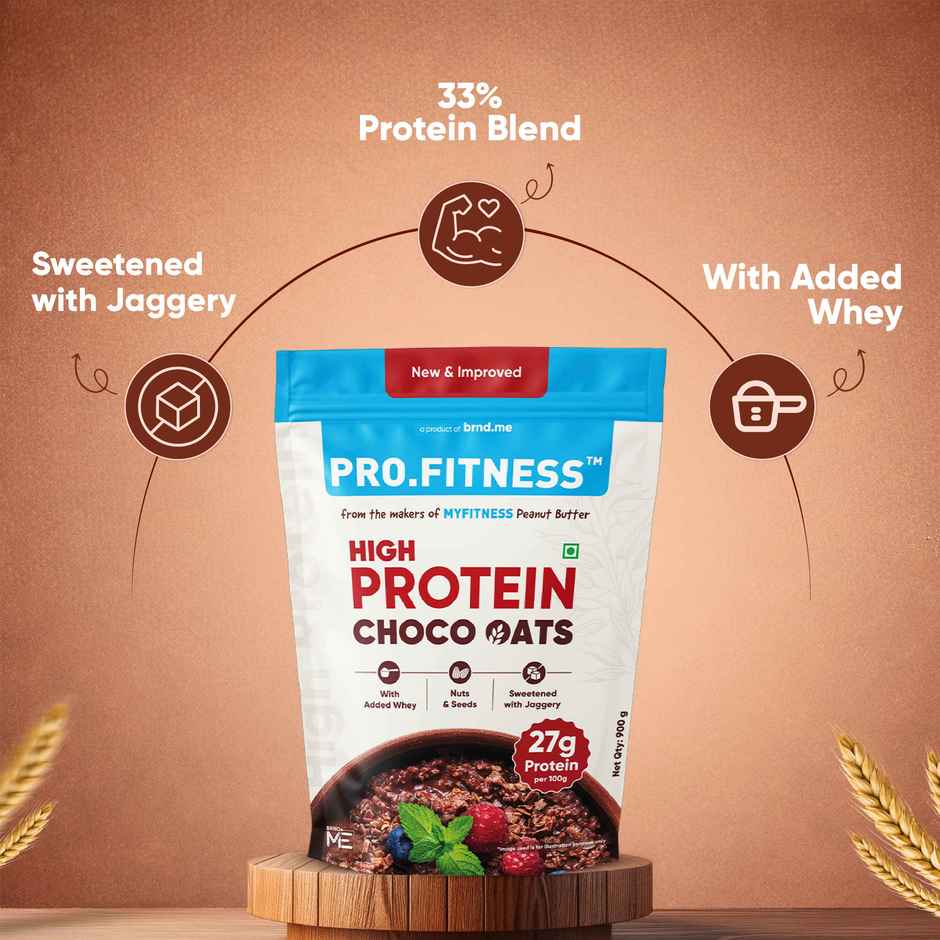Pro.Fitness 27g High Protein Oats By Myfitness|Dark Chocolate Oats With Almonds And Organic Jaggery