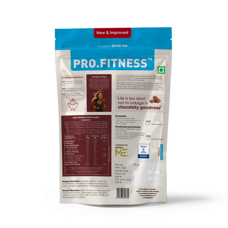 Pro.Fitness 27g High Protein Oats - Dark Chocolate with Nuts and Seeds | From MyFitness PB