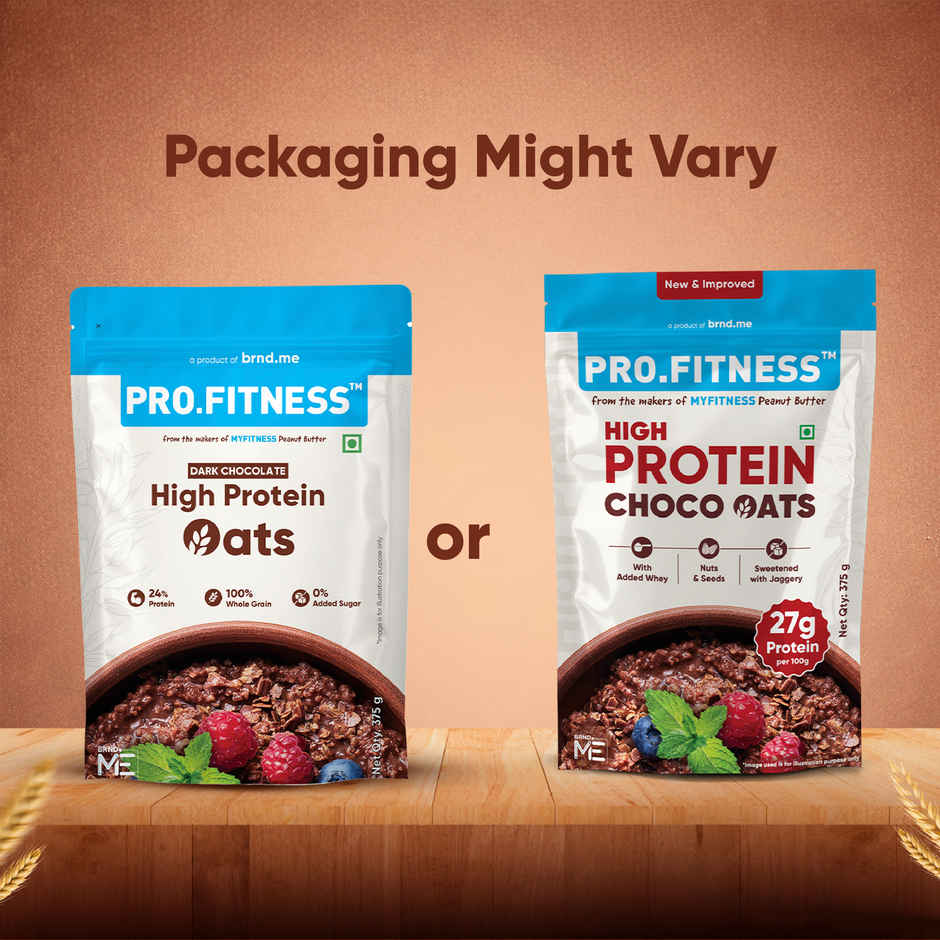 Pro.Fitness Choco Peanut Butter Protein Bar (34g) & Pro.Fitness Dark Chocolate High Protein Oats (375g) Combo