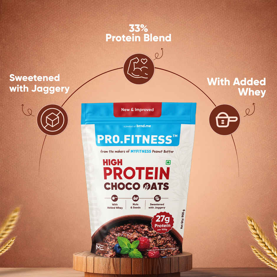 Pro.Fitness 27g High Protein Oats By Myfitness|Dark Chocolate Oats With Almonds And Organic Jaggery