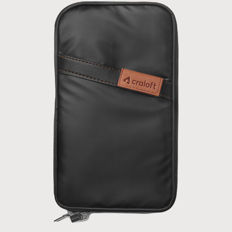 Lino Perros Pacman Pink Backpack (1pc) & Trajectory Travel Neck Pillow Memory Foam 3 In 1 Combo With Eye Mask And Carry Bag | Grey And Black (1pc) & Craloft Polyester Passport Holder Bag | Passport Wallet Pouch Cover | Unisex | Black (1pc) Combo