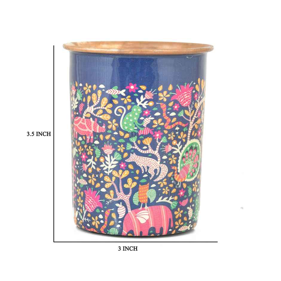 Oggn Meena Printed Copper Glasss 250Ml