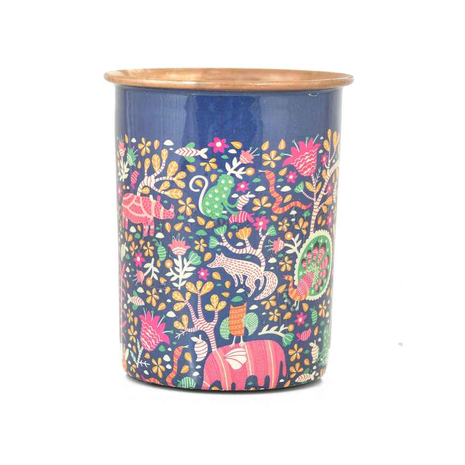 Oggn Meena Printed Copper Glasss 250Ml