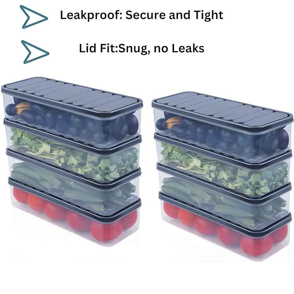 YouBee Multipurpose Fridge Storage Organizer Containers for Vegetables | 1200 ml | Set of 6