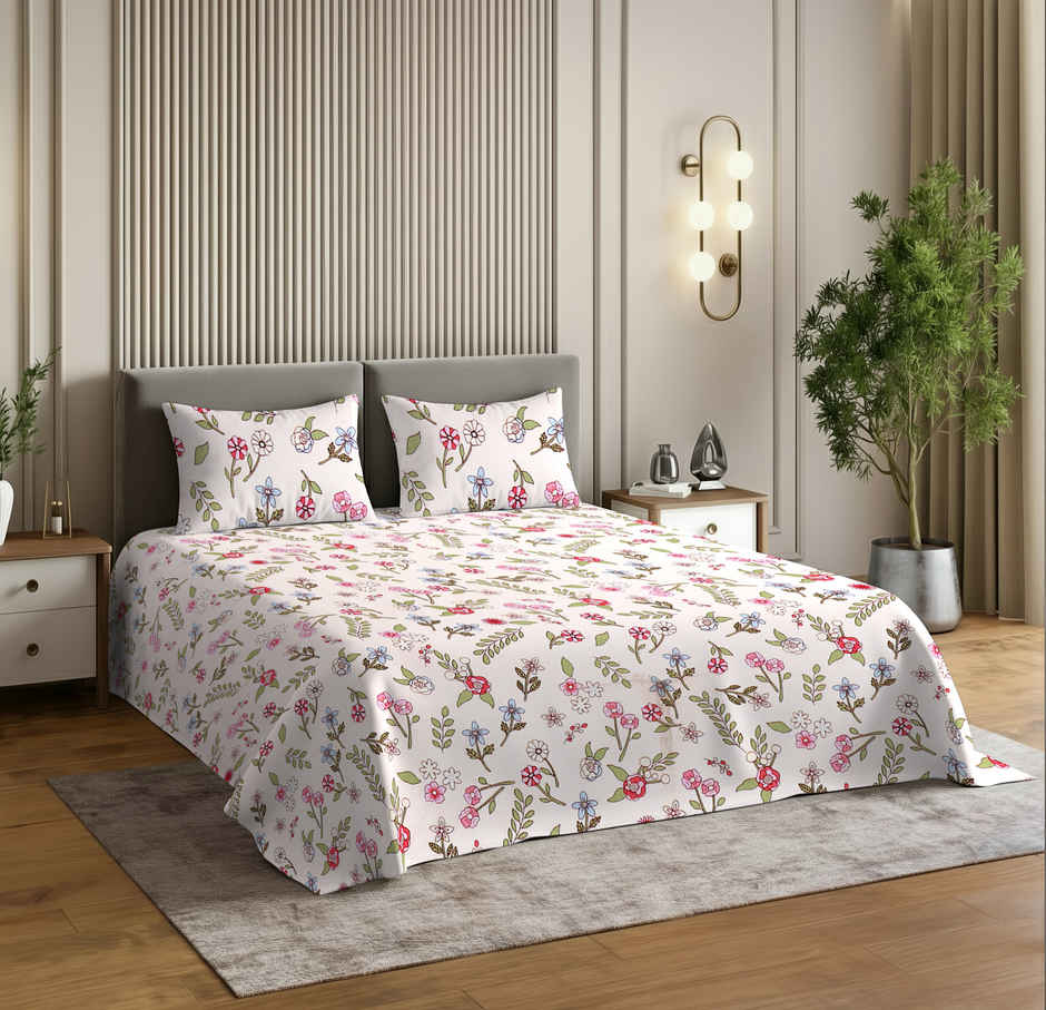 Dream Living 135 GSM King Bedsheet Set |275 x 275 cm| With 2 Pillow Covers