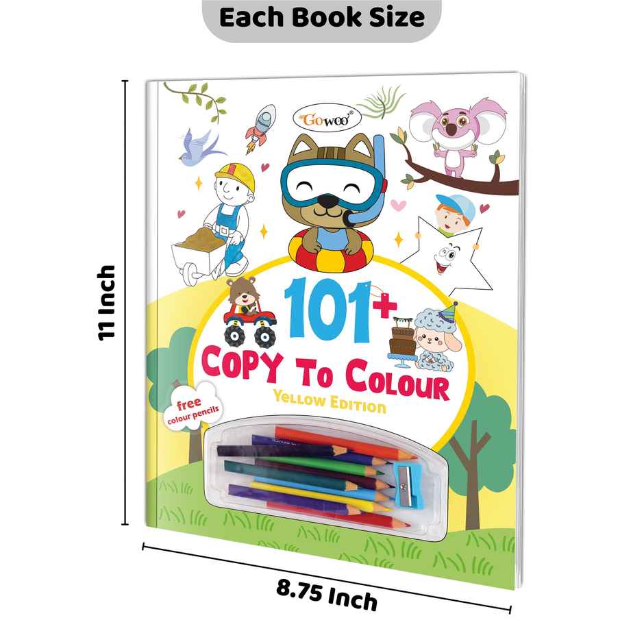 101+ Copy to Colour - Yellow Edition - Educational Coloring Book | Coloring Fun for Young Kids