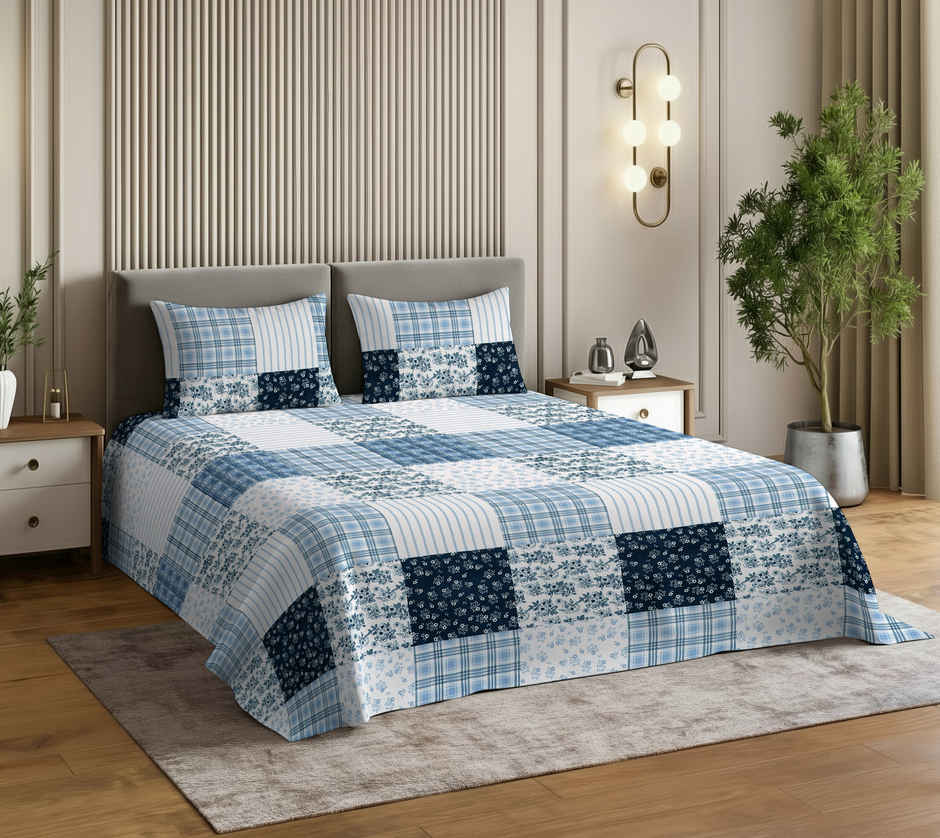 Dream Living 135 GSM King Bedsheet Set |275 x 275 cm| With 2 Pillow Covers