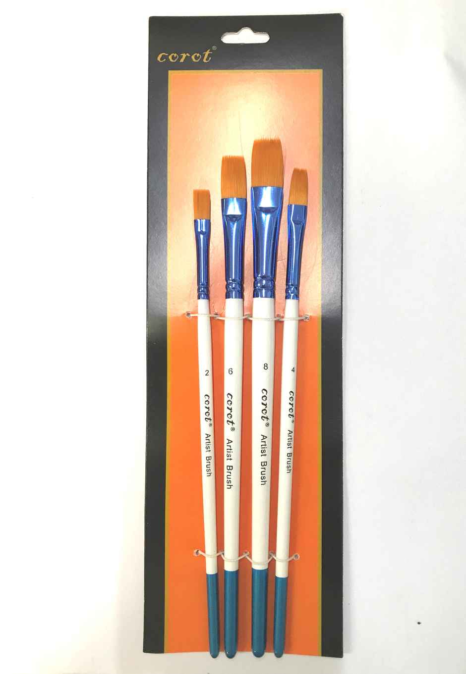 Chrome 4 Pcs Small Handle Flat Brushes