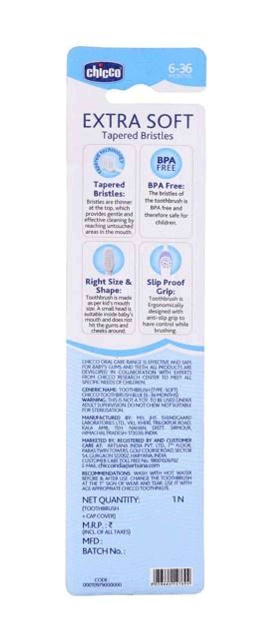 Chicco Toothbrush Blue 6M-36M