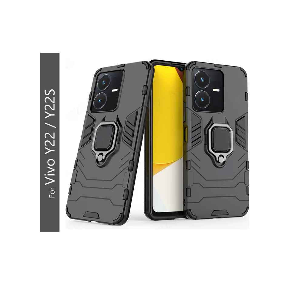 Kwine Case Vivo Y22 | Y22S Back Cover - Ring Holder Stand Case