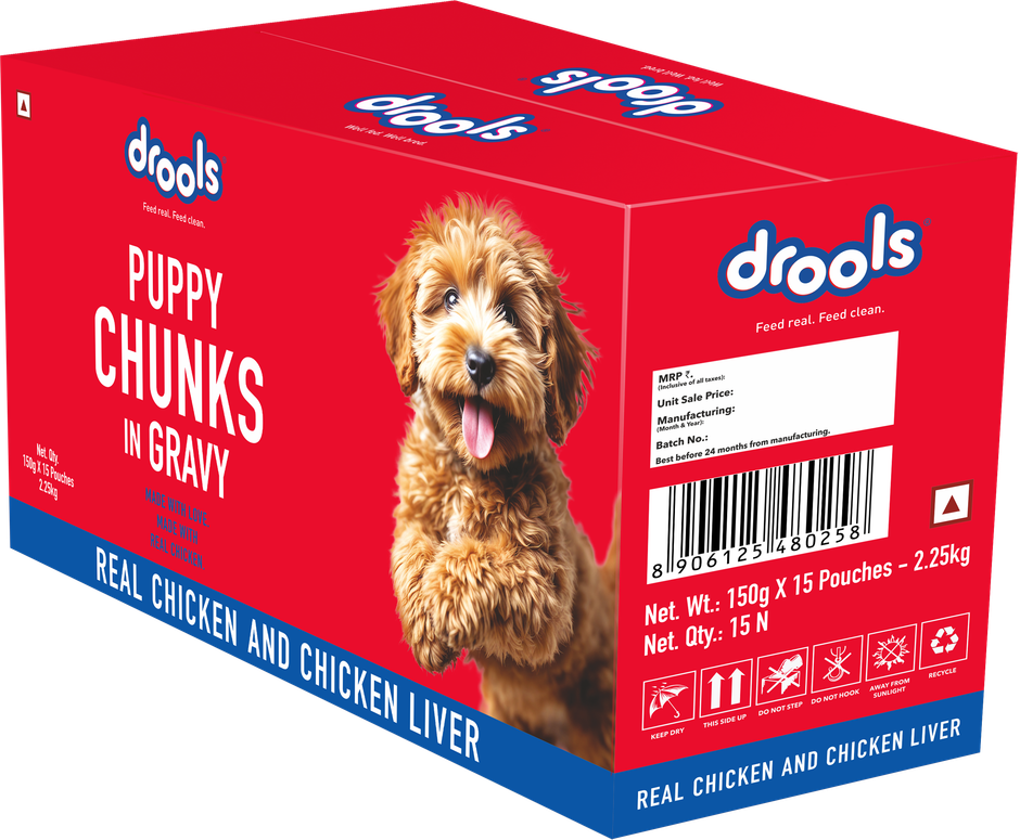 Drools Puppy Wet Dog Food - Real Chicken And Chicken Liver Chunks In Gravy