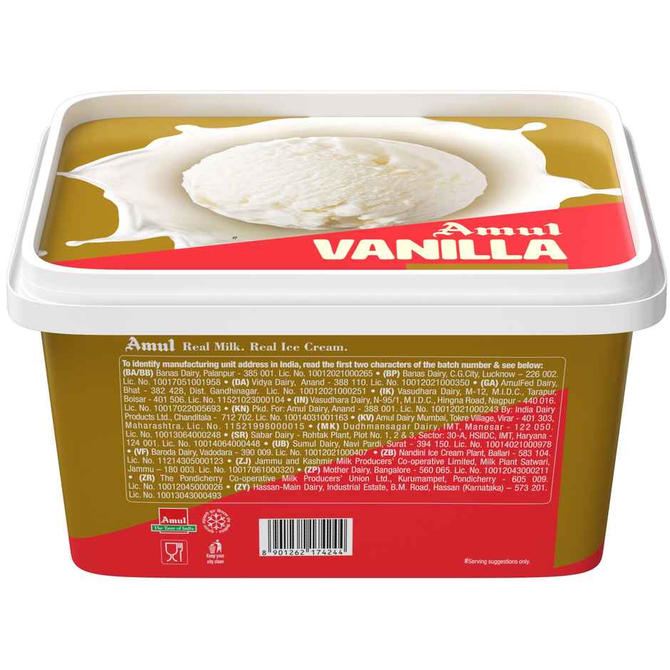 Amul Gold Vanilla Ice Cream Tub | Rich & Creamy Vanilla