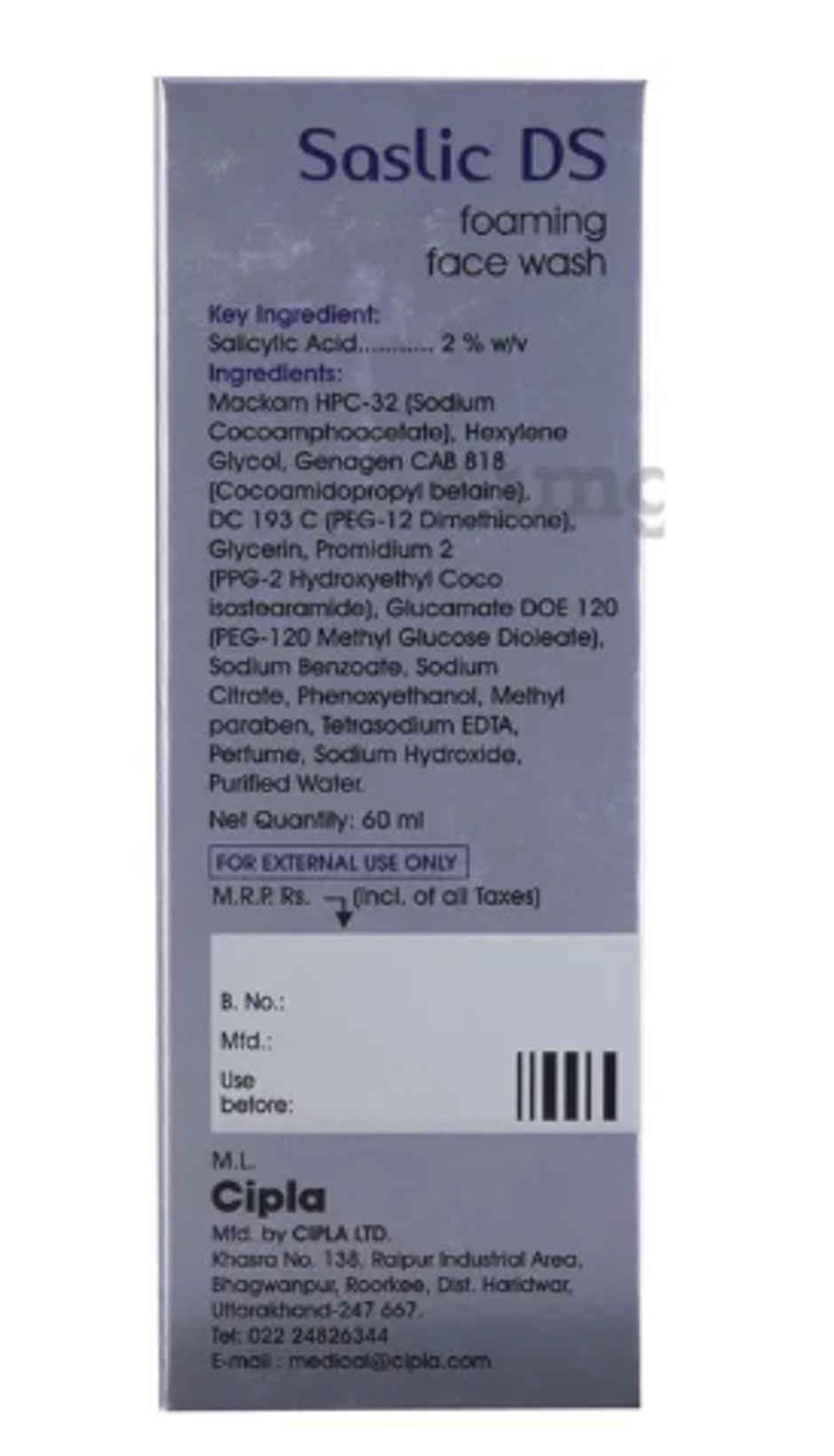 Saslic DS Foaming Face Wash