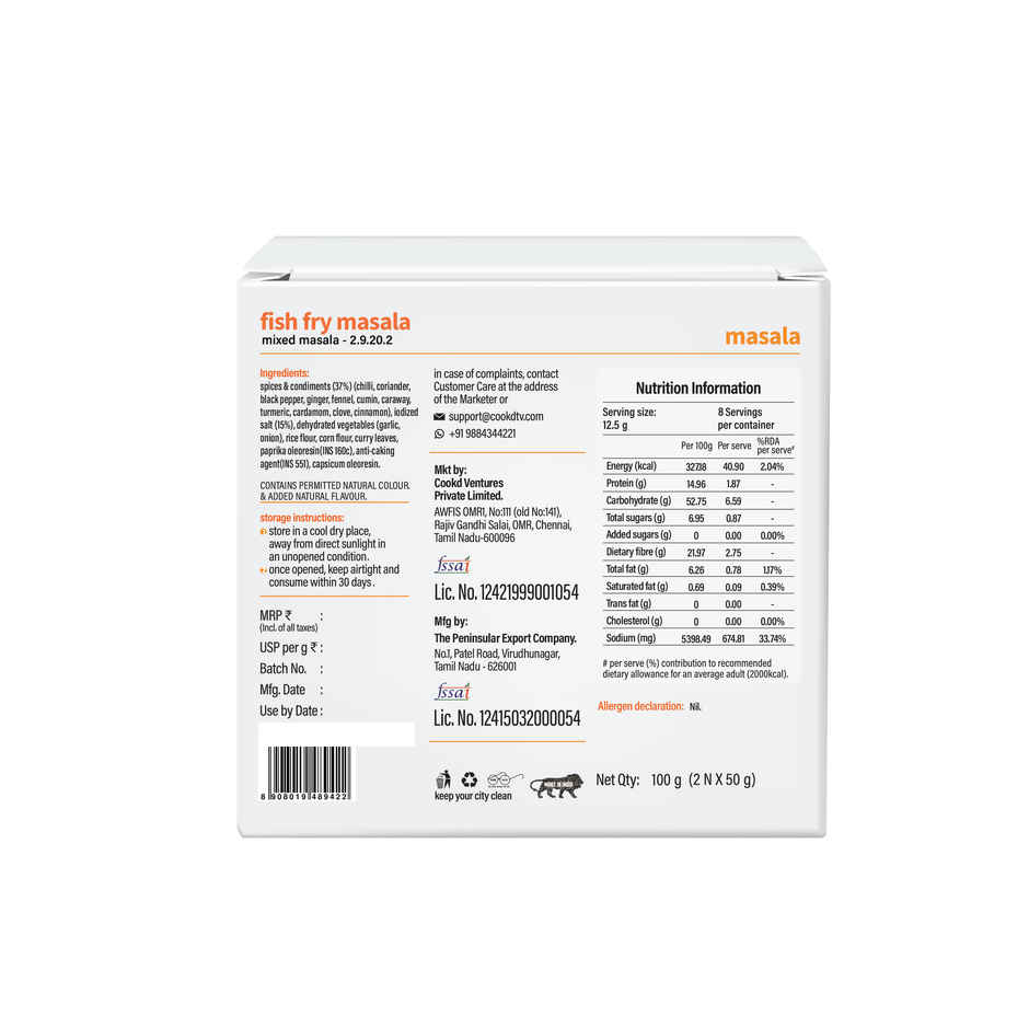 Cookd Fish Fry Masala Combo