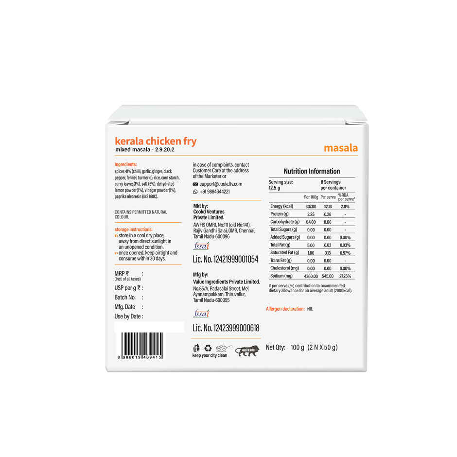 Cookd Kerala Chicken Fry Masala