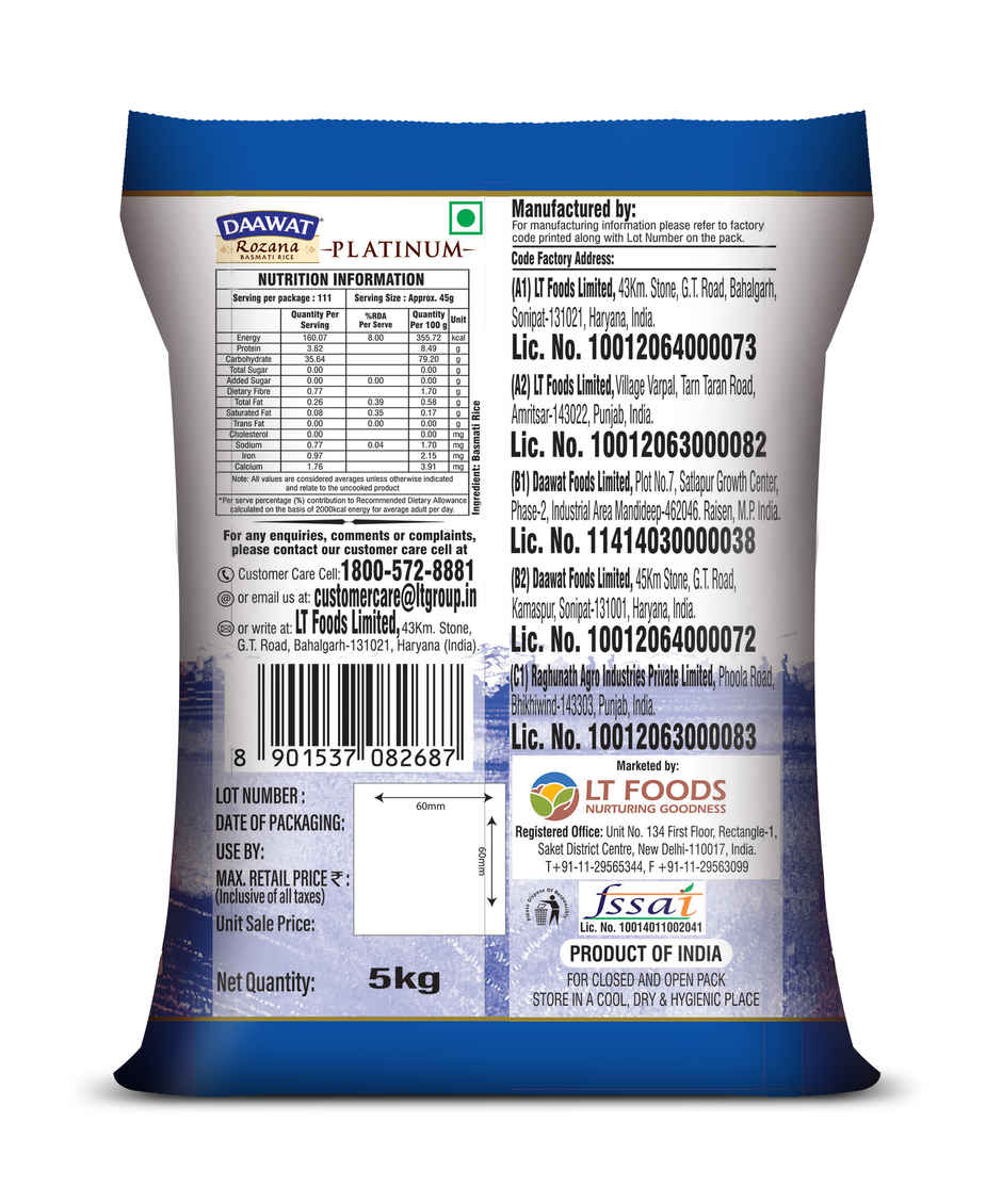 Daawat Rozana Platinum Basmati Rice