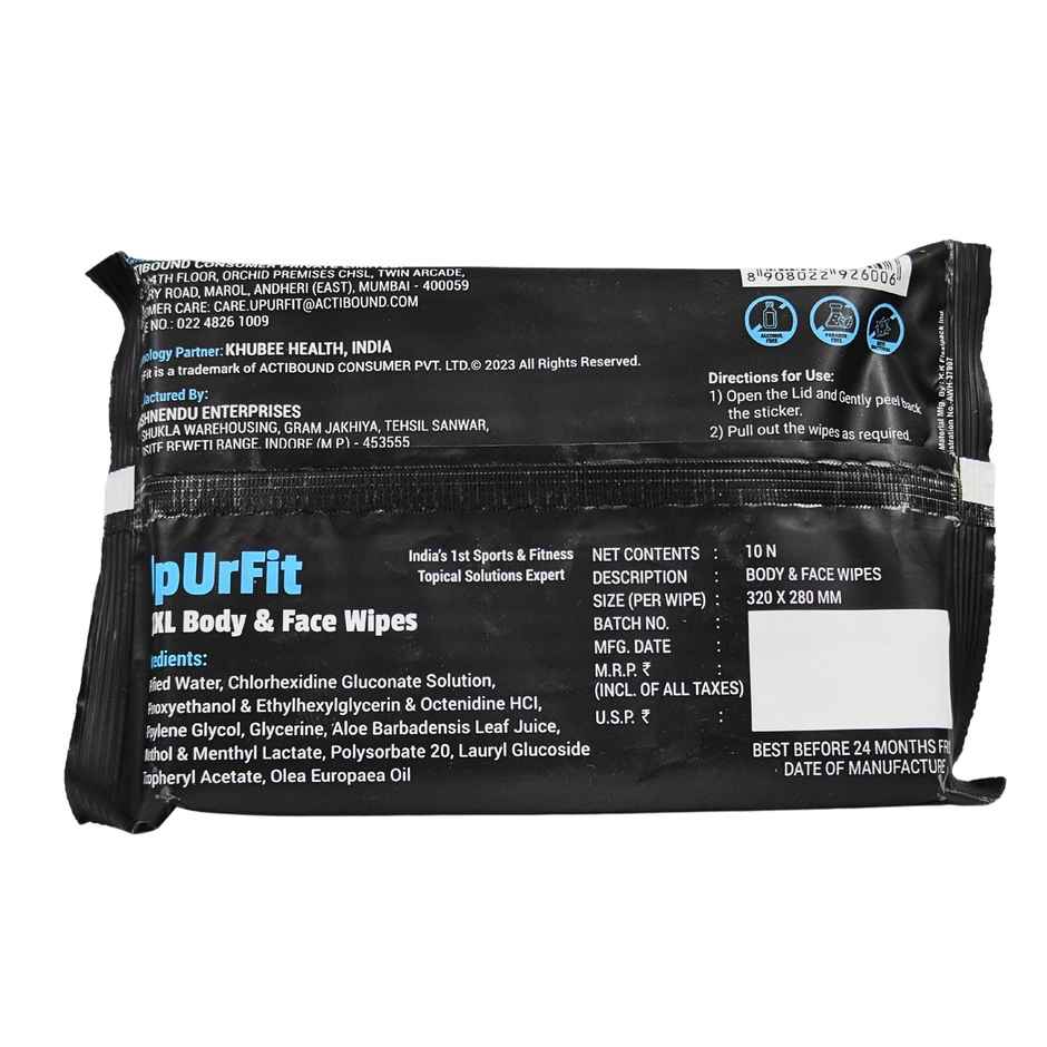 Upurfit Xxxl Body & Face Wipes | 10 Pulls Per Pack