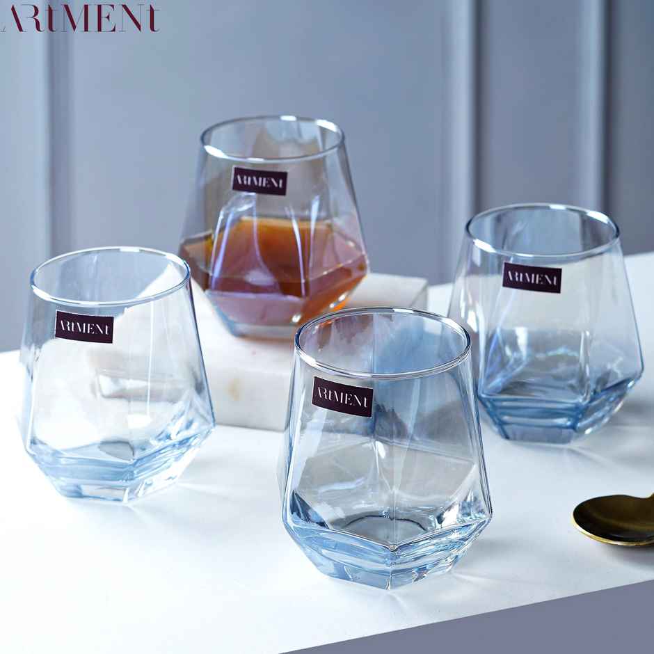 The Artment Minimalist Diamond Plain Set Of 4 Whisky Glasses | 270 ml