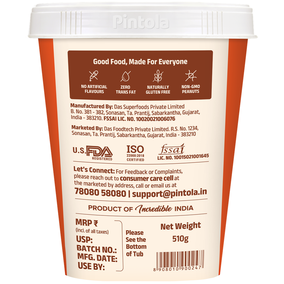 Pintola High Protein Dark Chocolate Peanut Butter - Creamy
