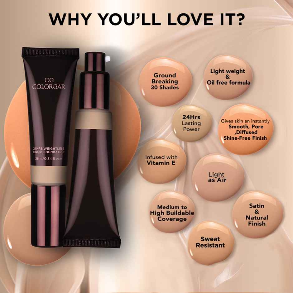 Colorbar 24Hrs Weightless Liquid Foundation - FC 3.1