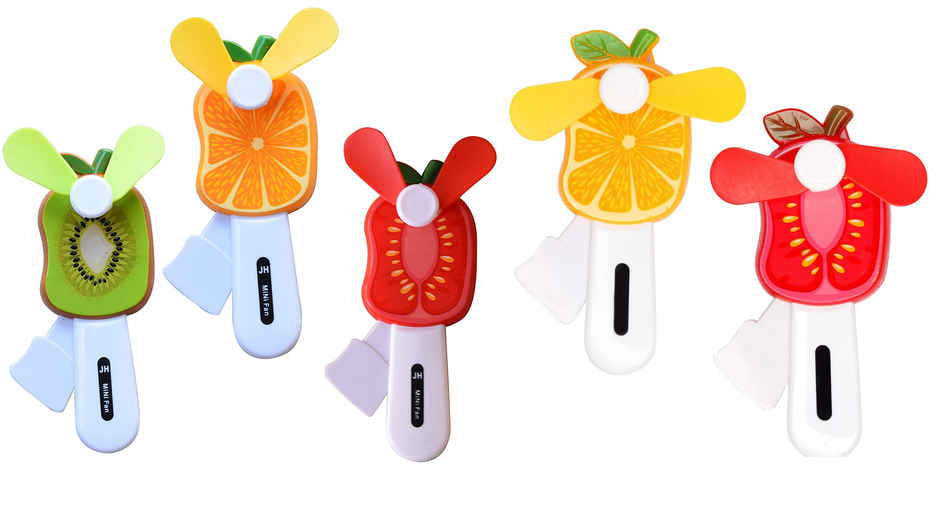 Hand Mini Fan/ Return Gift, Assorted Colour | Pack Of 5 | Se7en