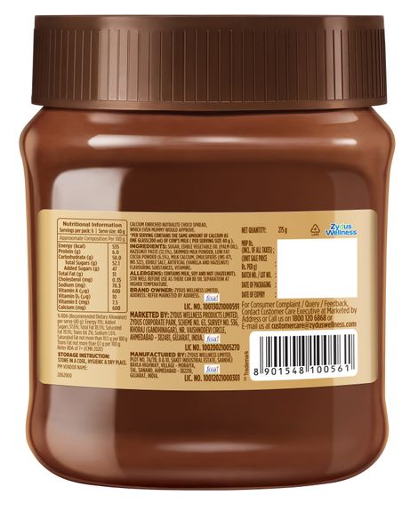 Nutralite Choco Spread Enriched With Milk Calcium Premium Chocolate and Real Hazelnuts - 275 g