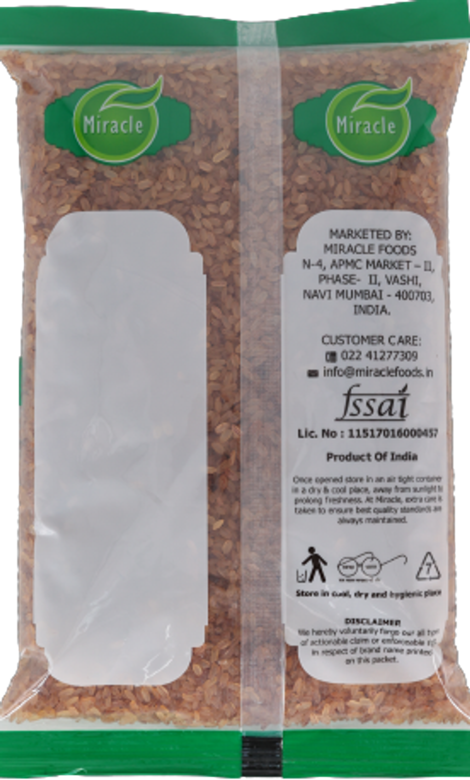 Miracle Premium Palakkad Red Matta Boiled Rice - Vadi