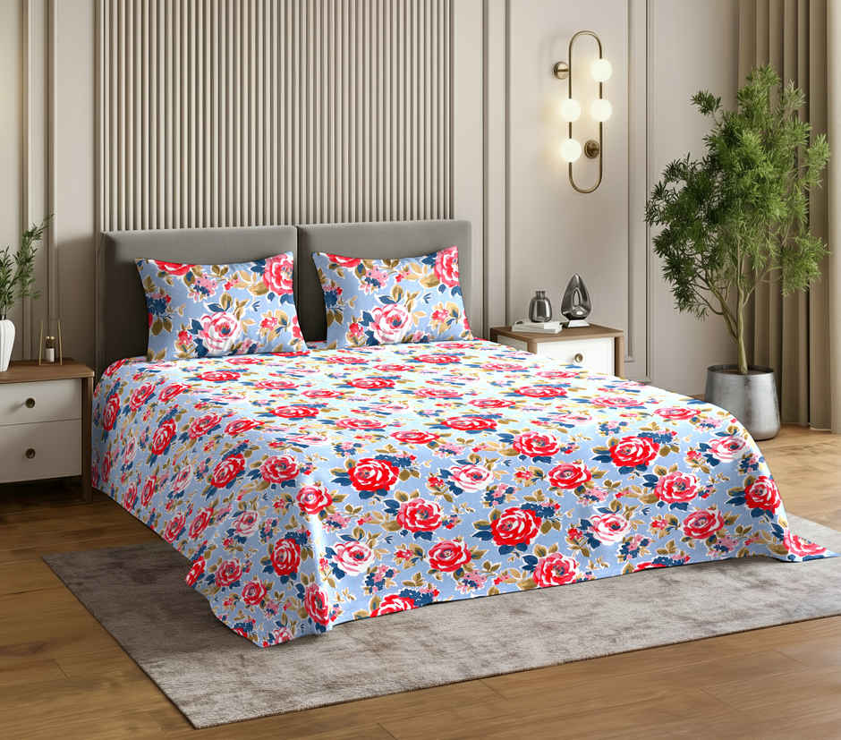 Dream Living 135 GSM King Bedsheet Set |275 x 275 cm| With 2 Pillow Covers