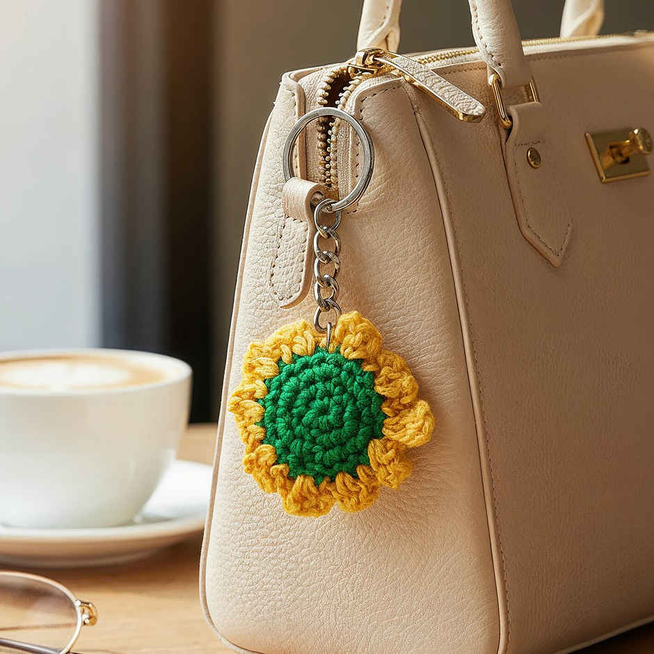 Crochet Flower Keyring | Small Gift for Loved Ones | Oye Happy