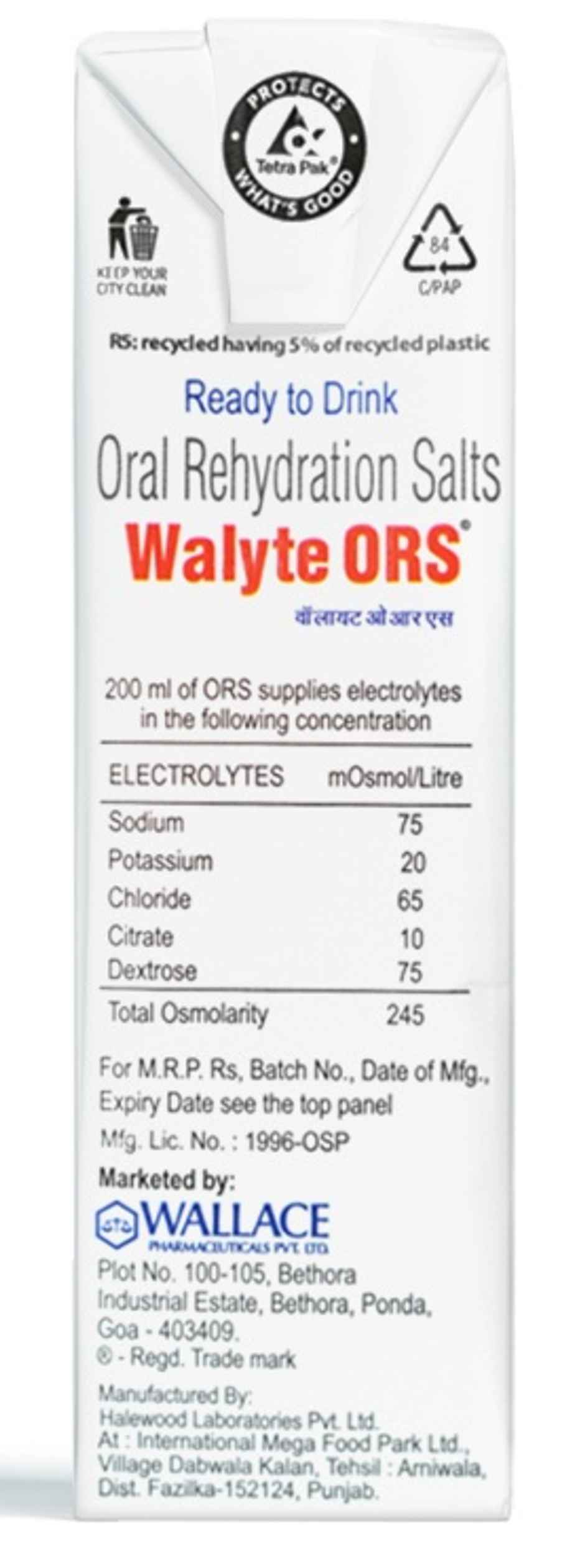 Walyte ORS Orange Flavour Sachet