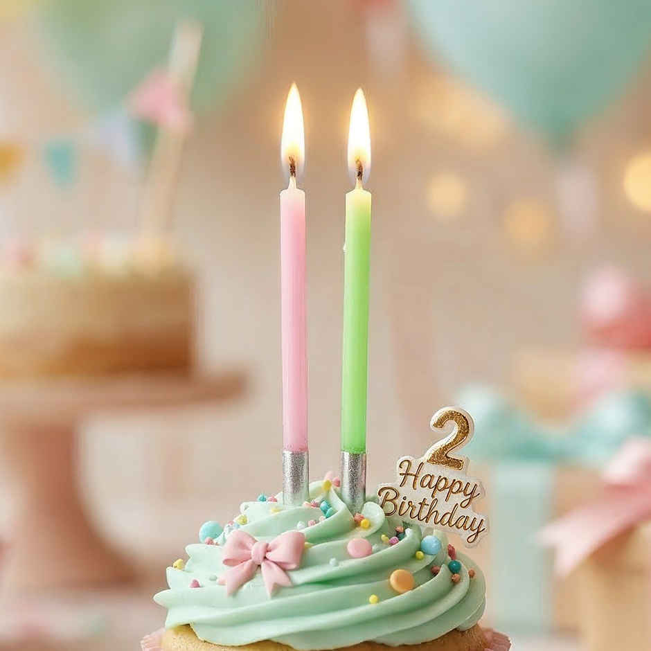 Neon Rainbow Cake Candle Multicolor | Propcon