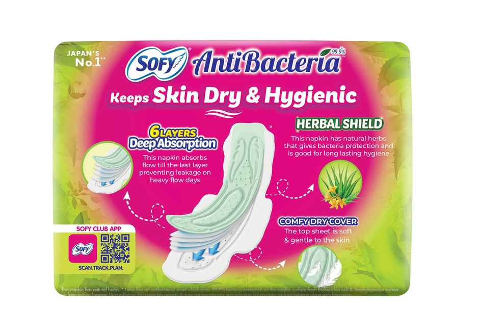 Sofy AntiBacteria XL Sanitary Pads | 6 Layer Deep Absorption | 290mm