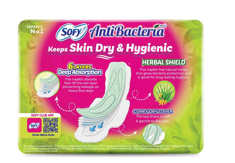 Sofy AntiBacteria XL Sanitary Pads | 6 Layer Deep Absorption | 290mm