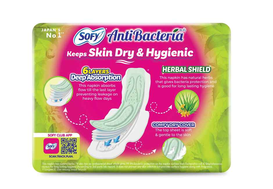 Sofy AntiBacteria XL Sanitary Pads | 6 Layer Deep Absorption | 290mm