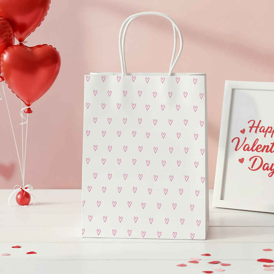 Cute Pinks Hearts Gift Bag | Small | 23 x 18 x 8 cm | Happy Mail