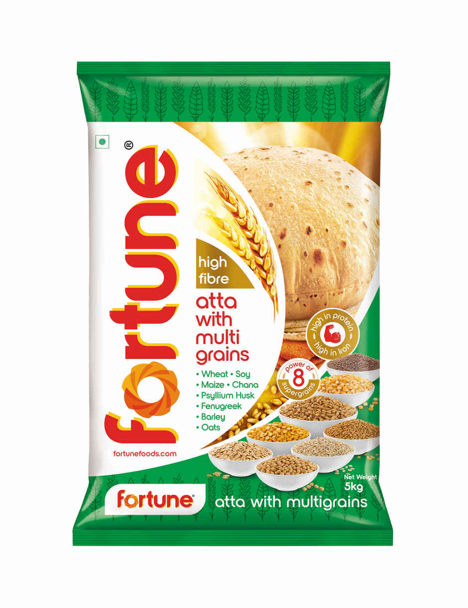 Fortune Atta with Multigrains | High in Protein, Fibre & Iron | With 8 Supergrains