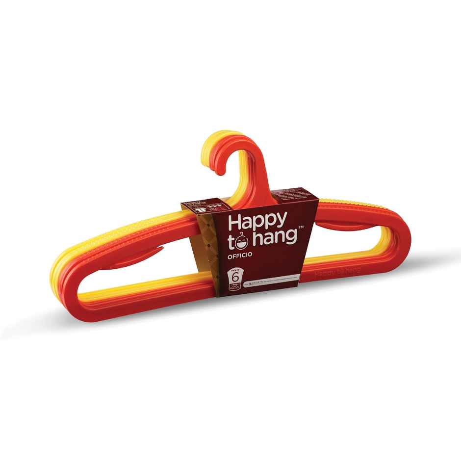 Happy To Hang Officio Polypropylene Hanger, Pack Of 6