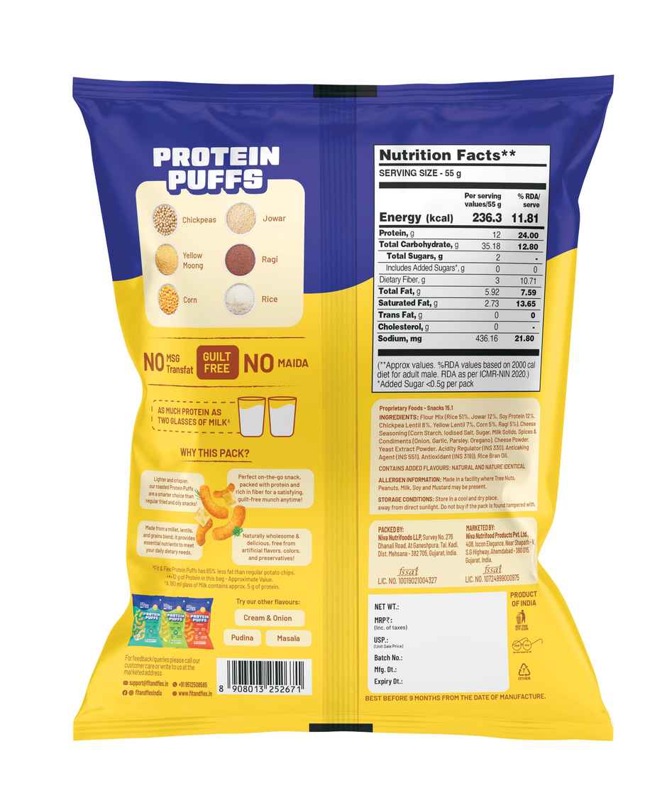 Fit & Flex Protein Puffs Cheese & Herbs