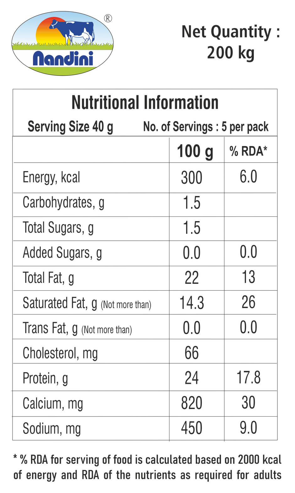 Nandini Mozzarella Shredded Cheese