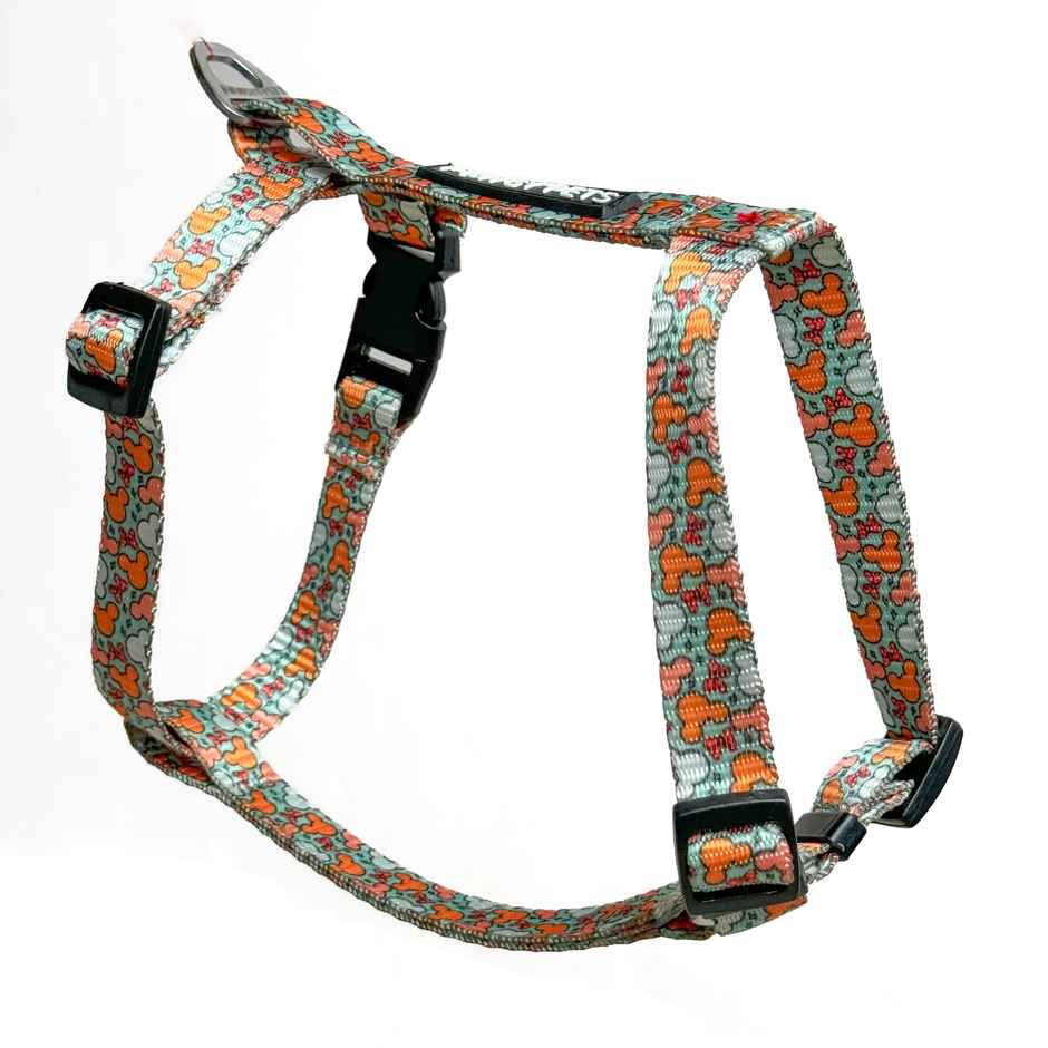 Pawgy Pets H-Harness Mickey Pastel Green For Dogs And Cats | L