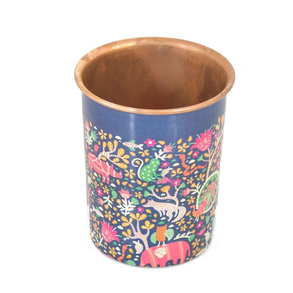 Oggn Meena Printed Copper Glasss 250Ml